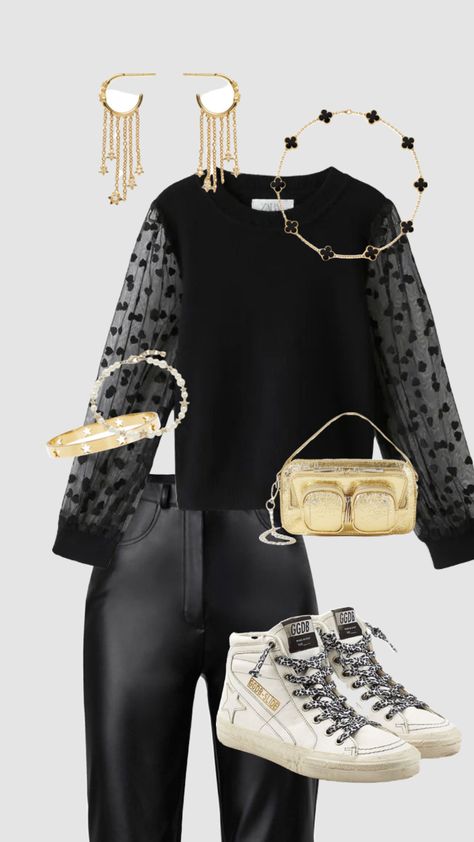 #outfitinspo #party #partyoutfit #outfit #aesthetic #gold #black #blackandgold Black And Gold Outfit, Types Of Clothing Styles, Aesthetic Gold, Gold Outfit, Future Outfit, Outfit Aesthetic, Your Aesthetic, Black And Gold, Gold Black