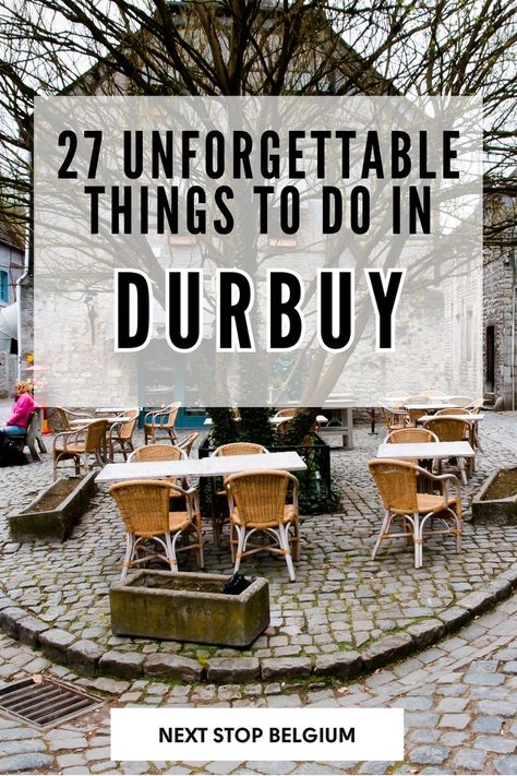 Pinterest image saying "27 Unforgettable Things to Do in Durbuy". Corn Maze, Town Center, Next Stop, Hidden Gems, The River, Fun Activities, Kayaking, Belgium, Things To Do