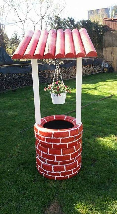 29 Unique Ideas Made From Tires To Change The Look Of Your Garden - 194 Tire Garden Ideas, Old Tire Planters, Upcycle Tires, Small Home Garden, Tire Playground, Recycled Tyres, Diy Kids Playground, Tire Craft, Tire Garden