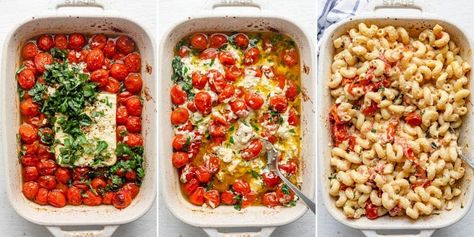 Baked Feta Pasta {With Cherry Tomatoes} - FeelGoodFoodie Pasta Tiktok, Baked Feta Pasta, Baked Feta, Cherry Tomato Pasta, Goat Cheese Recipes, Cheese Baked, Baked Pasta, Queso Feta, Feta Pasta