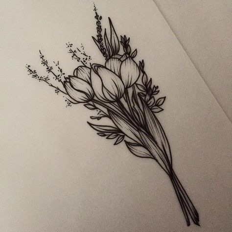 Rebecca Vincent Tattoo Rebecca Vincent, Wellen Tattoo, Wildflowers Tattoo, Flower Tat, Tulip Tattoo, 1 Tattoo, Trendy Tattoos, Watercolor Flower, S Tattoo