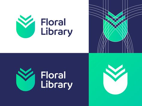 Book Logo Design Ideas, Library Logo Design, Logo Library, Library Branding, Publishing Logo, Book Logo Design, Job Logo, Journal Flowers, Flower Library