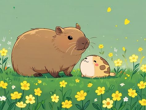 Us in another universe <3 Art from @xkatano #Capybara #CuteAnimals #Animals #kawaii #digitalart #Adorable #CapybaraArt #AnimalFriends #Cute #kawaiiart #Spring #digitalartists #AnimalLovers #NatureScene #artofinstagram Digital Art Kawaii, Cute Animal Friends, Capybara Art, Baby Capybara, In Another Universe, Another Universe, Peaceful Nature, Art Kawaii, Family Cartoon