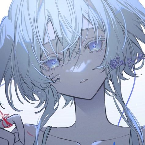 White Hair Anime Pfp, Blue Hair Pfp, Butler Anime, Amazing Drawings, Cute Anime Pics, Pics Art, White Hair, Box Art, Pretty Art