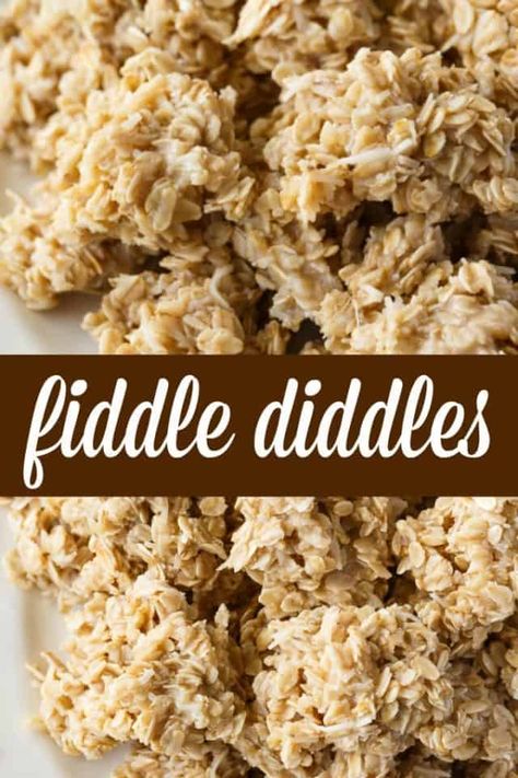 Coconut Nobake Cookies, Blonde No Bake Oatmeal Cookies, Oatmeal Candy No Bake, Fiddle Diddles Recipe, Cookie Recipes No Chocolate, Super Easy Cookie Recipes, Boiled Cookies Recipe, Bar Cookies Recipes Best, No Bake Treats Easy