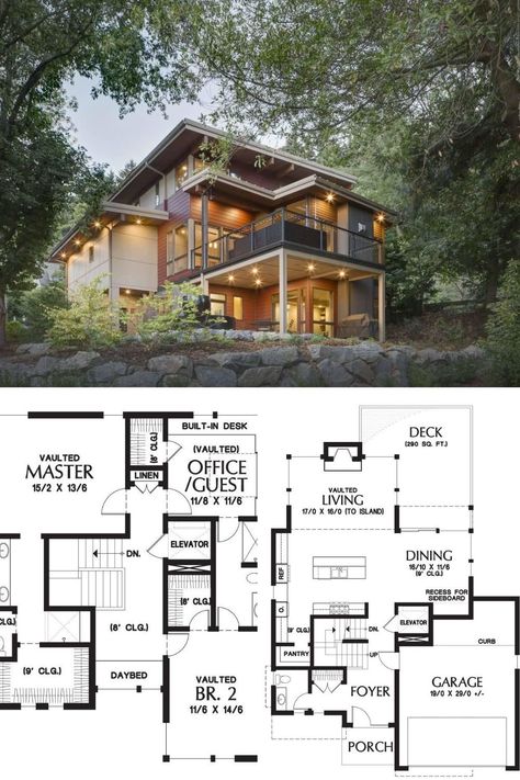 Modern Mountain Exterior, 3000 Sq Ft House Plans, Exterior Aesthetic, 4 Bedroom House Plan, Colonial Cottage, Mountain Home Exterior, Two Story House Plans, Mansion Floor Plan, 4 Bedroom House Plans