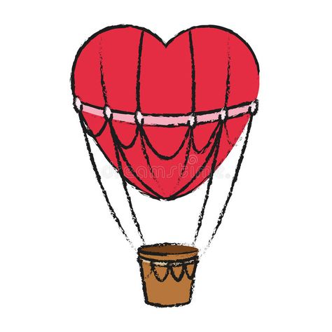 Hot air balloon and heart design stock illustration Hot Air Balloon Graphic, Hot Air Balloon Illustration, Heart Hot Air Balloon, Balloon Illustration, Heart Icon, Graphic Style, Balloon Design, Heart Balloons, Design Vector