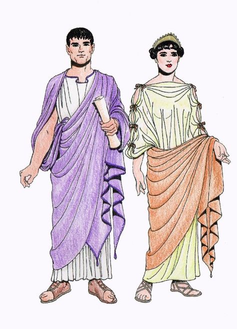 Ancient Rome Fashion, Ancient Rome Clothing, Ancient Roman Clothing, Ancient Greek Costumes, Roman Clothes, Egyptian Drawings, Roman Characters, Rome Fashion, Greek Costume