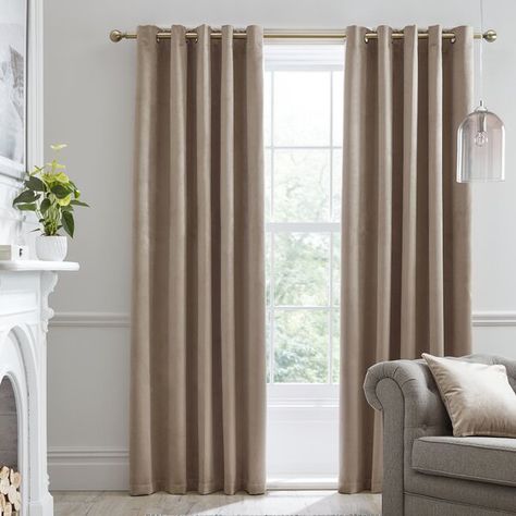 Montrose Eyelet Blackout Thermal Curtains Curtains Linen, Brown Curtains, Eyelet Curtains, Curtains Living, Pleated Curtains, Lined Curtains, Bed Curtains, Velvet Curtains, Neutral Decor