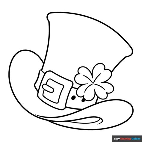 Free Leprechaun Hat Coloring Page for Kids Hat Coloring Page, Easy Drawing Guides, Leprechaun Hat, Drawing Guides, Leprechaun Hats, Popular Cartoons, Kids Print, Printable Coloring Sheets, Drawing Tutorial Easy