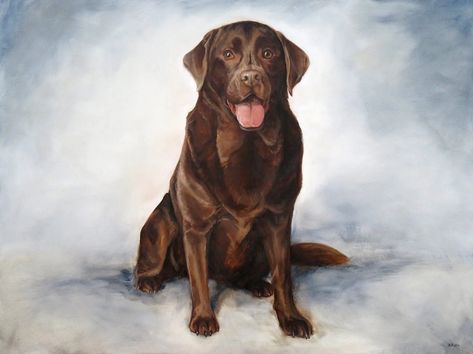 How To Paint A Labrador, Chocolate Lab Drawing, Painting Of Labrador, Chocolate Lab Watercolor, Chocolate Lab Painting, Lab Painting, Chocolate Lab Dog, Black Lab Portrait Painting, Portrait Video