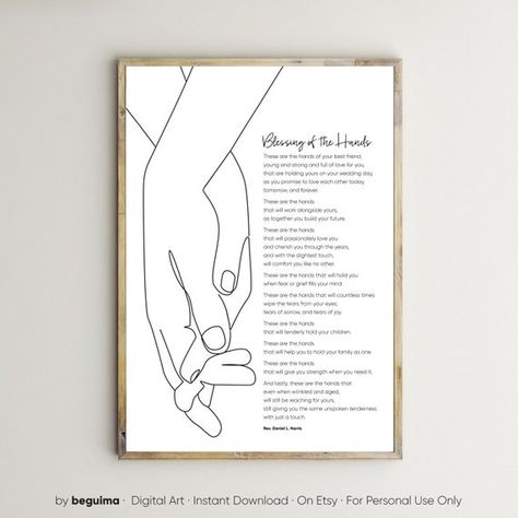 Blessing of the Handswedding Vowsmarriage Printprintable - Etsy Australia Blessing Of The Hands Wedding, Standard Wedding Vows, Blessing Of The Hands, Language Classroom Decor, Love Vows, Poem Poster, Quote Wedding, Frames Sizes, Poster Inspiration