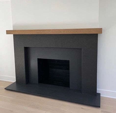 Fireplaces Archives - Armina Stone Fireplace Rack Insert, Modern Fireplace Black Tile, Black Fireplace With Hearth, Wide Fireplace Wall, Simple Fireplace Design, Metal Fireplace Makeover, Metallic Fireplace, Elegant Fireplace Decor, Slate Tile Fireplace