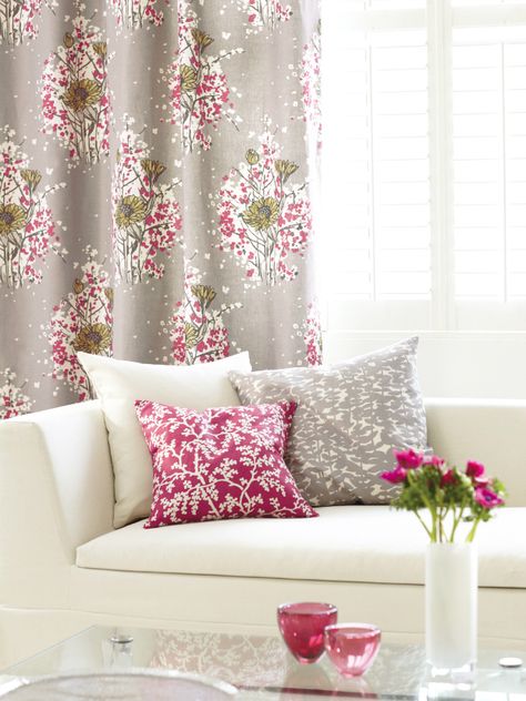 Awesome Spring Living Room 13 Pink And Green, Raspberry, Couch, Pillows, Living Room, Grey, Flowers, Green, Pink