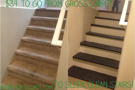 how to change carpeted stairs to wooden ones Carpet To Wood Stairs, Silver Grey Carpet, Home Depot Carpet, Basement Carpet, Red Carpet Runner, Home Remodeling Diy, Basement Stairs, Shag Carpet, Cheap Carpet Runners