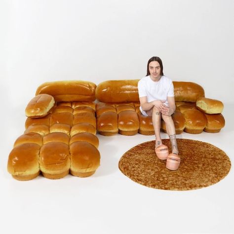 IKEA sofa from Tommy Cash collaboration might make you crave for bread all the time - Yanko Design Ikea Sofa, Bread Roll, Bread Bun, Microwave Recipes, Couch Potato, Yanko Design, Bread Rolls, Loaf Bread, Bellini