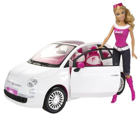 Barbie - Y su Fiat 500 (Mattel R1623): Amazon.es: Juguetes y juegos Barbie Doll Car, Fiat Car, Accessoires Barbie, Barbie Car, Mattel Shop, Barbie Logo, Barbie Doll House, Pink Car, Car Brand