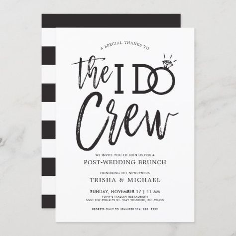 The I Do Crew | Post Wedding Brunch for $2.80 - Bridesmaid Card I Do Crew Proposal, Bridal Proposal Brunch, Wedding Brunch Invitation, Post Wedding Brunch, Post Wedding Brunch Invitations, Rehearsal Dinner Party, Rehearsal Dinner Decorations, I Do Crew, Brunch Bubbly