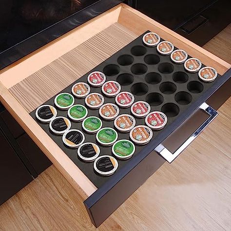 Amazon.com: Coffee Pod Holder Compatible with KCup Keurig Pods Coffee Holder Drawer Organizer Tray for Kitchen Office Home Holds 40 Coffee Pods (16.5” X 11”) : Home & Kitchen Keurig Pods, K Cup Storage, Coffee Pods Drawer, K Cup Holders, Coffee Pod Storage, Coffee Holder, Coffee Pod Holder, Coffee Cup Holder, Coffee Storage