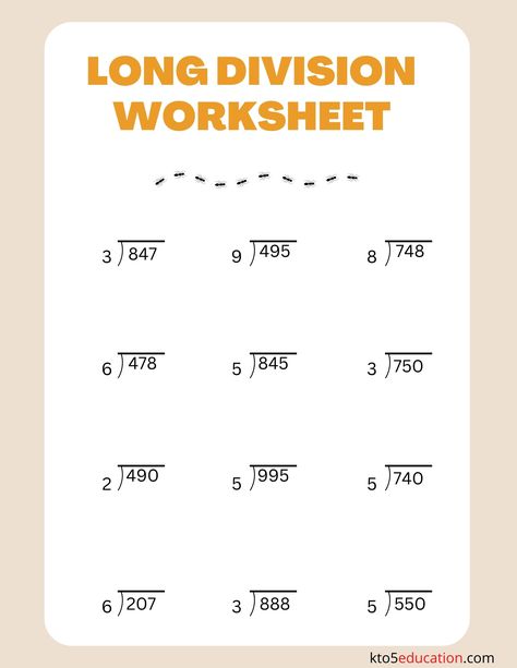 Polynomial Long Division Worksheet | FREE Download Check more at https://kto5education.com/polynomial-long-division-worksheet-free-download/ Division Of Polynomials, Maths Colouring Sheets, Long Division Worksheets, Fun Worksheets For Kids, Math Practice Worksheets, Long Division, Study Tips For Students, Division Worksheets, Math Coloring