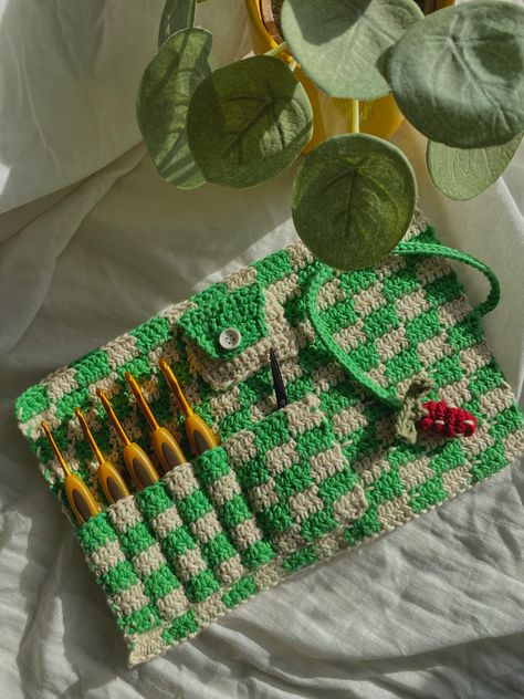 Crochet Instax Case, 300 Yd Crochet Pattern, Crochet Case For Hooks, Crochet Utility Pouch, Crochet Guy Gifts, Crochet Knitting & Tools, Hook Case Crochet Pattern, Crochet Needle Holder, Beginner Crochet Projects Step By Step