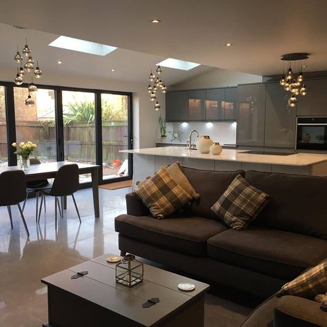 Collier Property Developments on Instagram: “Completed pictures from our Norden 2 project.  9m x 3.5m extension with 5m bi fold doors, 3 velux . Full width knockthrough.  See storey…” Full Width Rear Extension, Framework Design, Bi Fold Doors, Kitchen Conservatory, Job Images, Rear Extension, Kitchen Extension, Property Development, Kitchen Diner