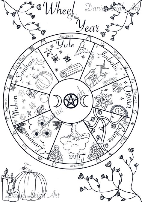 Digital download which is perfect for any book of shadows, framed piece or a fun colouring in activity. Watermark will of course be removed when purchased.  Please do leave a review.  Blessed be. Wheel Of The Year Coloring Page, Book Of Shadows Ideas, Witch Holidays, Wicca Book Of Shadows, Shadow Book, Ombres Portées, Zodiac Wheel, Magia Das Ervas, Wiccan Magic