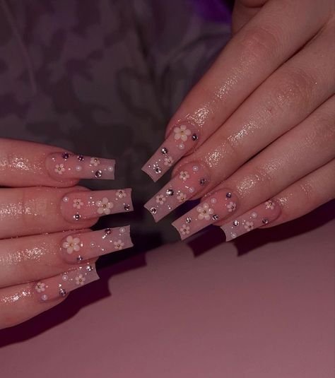 Clear Press On Nails, Fake Nails White, Ballet Nails, Purple Acrylic Nails, Nagel Tips, Grunge Nails, Coffin Press On Nails, Bling Acrylic Nails, Gem Nails