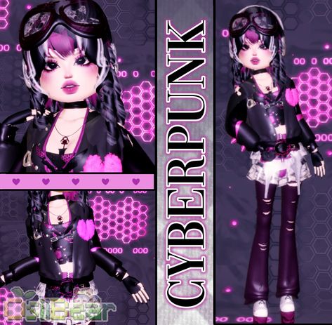 I really like this outfit!! Feel free to take inspiration but do not directly cooy please :) #dresstoimpress #cyberpunk #fashion Dress To Impress Roblox Cyberpunk, Dti Cyberpunk Theme Outfit, Cyberpunk Dress To Impress, Cyberpunk Dress, Cyberpunk Outfit, Cyberpunk Fashion, Themed Outfits, Theme Ideas, Cyberpunk