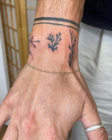 Coral Tattoos, Wrist Wrap Tattoo, Seaweed Tattoo, Coral Tattoo, Marine Tattoo, Seaweed Wrap, Hippie Tattoo, Wrap Tattoo, Wrist Wrap