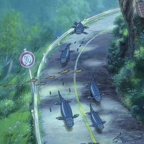 Scenery Ghibli, Scenery Wallpaper Anime, Wallpaper Anime Scenery, Anime Ponyo, Aesthetic Studio Ghibli, Studio Ghibli Aesthetic, Howl Jenkins, Art Studio Ghibli, Ghibli Aesthetic