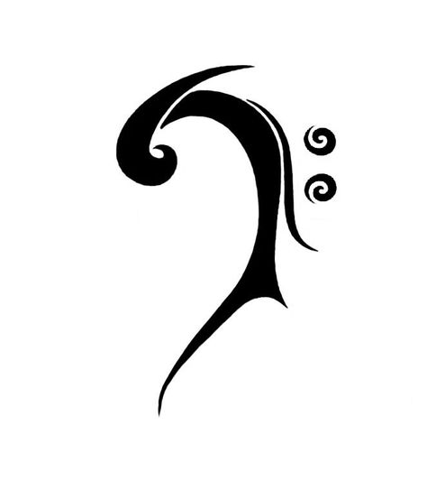 Bass Clef by Corpsed Bass Clef Tattoo, Cello Tattoo, Clef Tattoo, Treble Clef Tattoo, Music Notes Tattoo, Native Tattoos, Octopus Tattoos, Simple Drawings