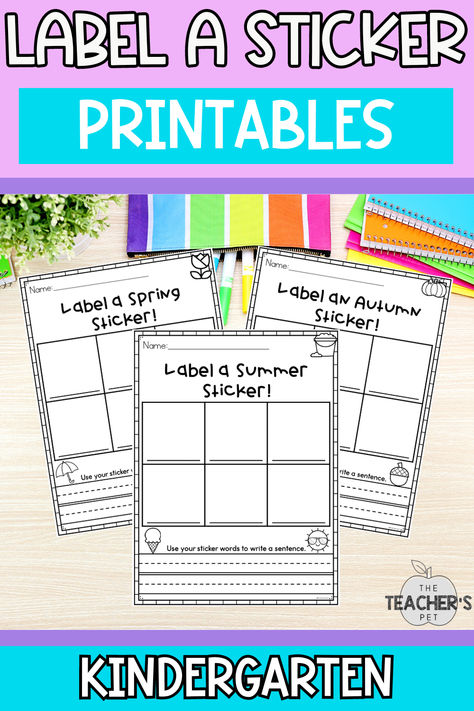 Your kindergarten students will adore this label a sticker learning provocation; even those reluctant writers! Simply print, and provide a variety of stickers, seasonal, holiday, or any other kind and you have a fun literacy center ready to go!  Students will choose 6 different stickers and place them in the boxes. Then, they label it using all the skills they need to spell: printing skills, sound segmentation, and phonics. Sound Segmentation, Labeling Kindergarten, Daily Schedule Cards, Seasonal Printables, Morning Tubs, Teacher's Pet, Schedule Cards, Bulletin Board Display, Teachers Pet