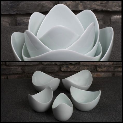 Lotus Bowls from Spin Ceramics $5 Gift Ideas, Rak Ceramics, Ideas For Design, Lotus Bowls, Toilet Seats, Clay Bowl, Nesting Bowls, Ceramics Projects, Ceramics Ideas Pottery