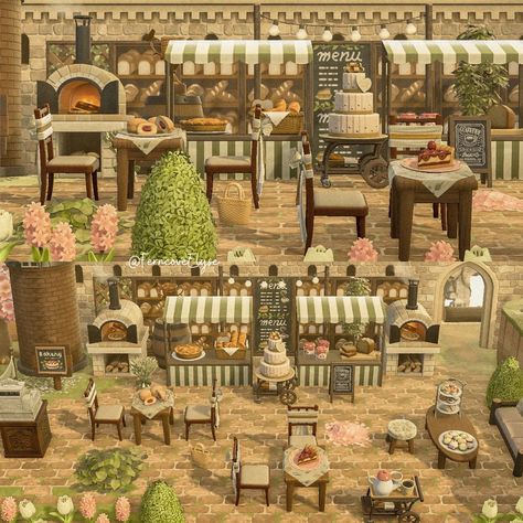 Cottagecore Cafe, Animal Crossing Coffee, Animal Crossing Cafe, Things To Build, French Coastal, Game Cafe, Acnh Cottagecore, Animal Crossing Guide, Cute Furniture