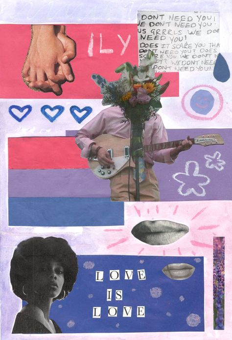 LGBTQ+ Collage. Bisexual. Love is Love. Vintage Pride Poster, Lgbtq Posters Design, Lgbtq Collage, Lgbtq Poster, Lgbt Poster, Art Room Posters, Lgbt History, Y2k Posters, Dorm Posters