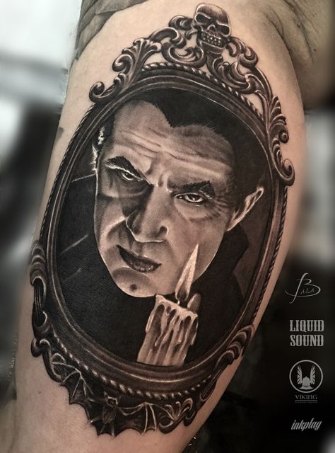 Dracula Tattoo, Devil Tattoo, Bela Lugosi, Creepy Tattoos, Dad Tattoos, Vampire Art, Horror Tattoo, Portrait Design, Halloween Tattoos