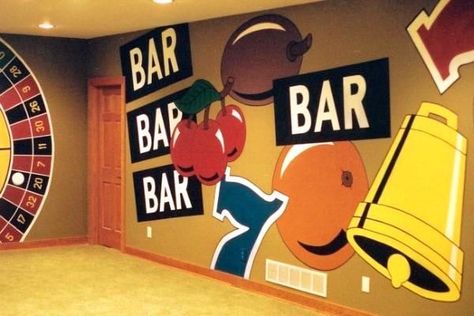 Cave Room, Office Mural, Totes Ideas, Tom Taylor, Man Cave Room, Casino Party Decorations, Casino Decorations, Design Restaurant, Mural Ideas