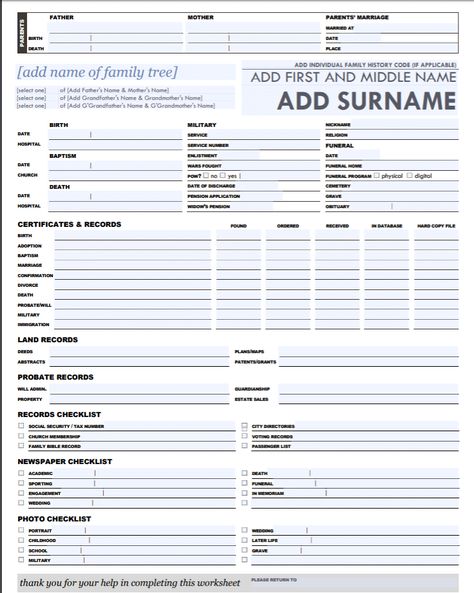 Genealogy Printables, Family History Printables, Ancestry Chart, Family Tree For Kids, Free Genealogy Sites, Genealogy Scrapbooking, Family History Projects, Genealogy Organization, Ancestry Family Tree