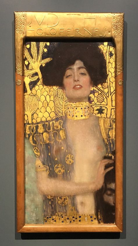 Gustav Klimt  - Judith I and the head of Holofernes Klimt Judith, Judith And Holofernes, Art Mini Toile, Art Zine, Art Journal Cover, Canvas Art Projects, Daily Painting, Aesthetic Painting, Beginner Painting