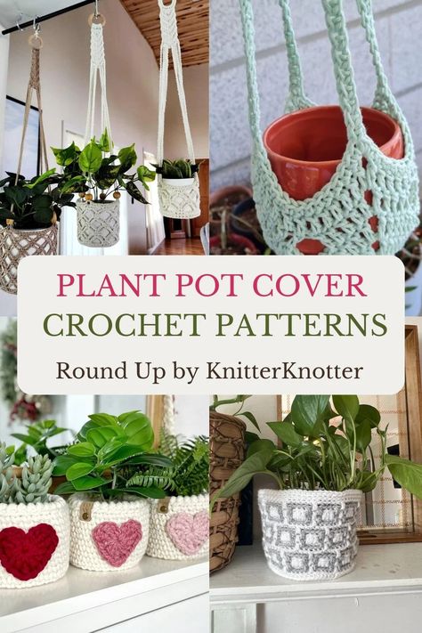 24 Creative Crochet Plant Holders: Free Patterns & Tips - KnitterKnotter Crochet Plant Pot Holders Free Pattern, Crochet Plant Hanger Pattern Free, Crochet Hacks, Crochet Plant Hanger, Crochet Hack, Plant Pot Holders, Creative Crochet, Crochet Plant, Quick Crochet