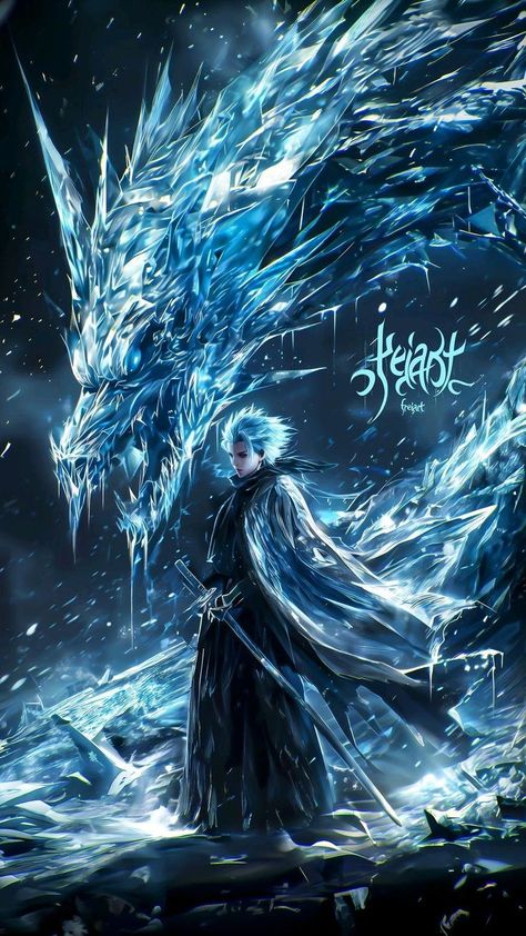 Toshiro Bleach, Toushiro Hitsugaya, Naruto Painting, Toshiro Hitsugaya, Anime Picture Hd, رورونوا زورو, Ice Dragon, Dark Fantasy Artwork, Dragon Artwork Fantasy