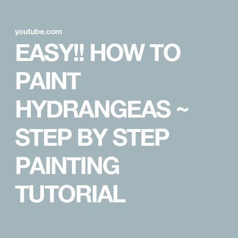 EASY!! HOW TO PAINT HYDRANGEAS ~ STEP BY STEP PAINTING TUTORIAL Paint Hydrangeas, Acrylic Paint Brushes, Hydrangea Flowers, Using Acrylic Paint, Step By Step Painting, Hydrangea Flower, How To Paint, Painting Tutorial, Paint Brushes