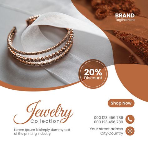 Jewelry social media instagram post banner or square flyer design Premium Vector#pikbest#templates Jewellery Instagram Post Ideas, Bracelet Advertising, Jewelry Posts Instagram, Jewelry Social Media Design, Jewellery Poster Design, Jewelry Banner Design, Jewelry Ads Creative, Jewelry Social Media Post, Jewelry Flyer