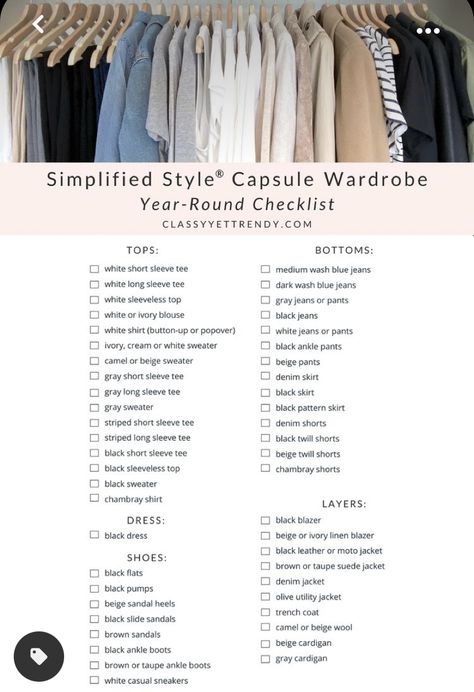 Wardrobe Template, Timeless Clothes, Style Capsule Wardrobe, Wardrobe Checklist, Minimalist Moda, Style Capsule, Capsule Wardrobe Checklist, Outfit Minimalist, Classic Capsule Wardrobe