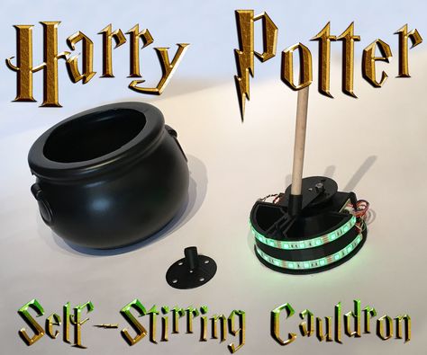 With the release of J.K. Rowling's The Cursed Child and the recent Harry Potter themed Wizarding contest here on Instructables, there has never been a better time to create my first Harry Potter themed project. All I needed was an inspirational idea.Fortunately my girlfriend came up with the wonderful suggestion of making the self-stirring cauldron. It was something that immediately captured my imagination and to my surprise there wasn't an Instructable for one, so I started work on it right... Harry Potter Cauldron Diy, Self Stirring Cauldron, Harry Potter Crafts Diy, Diy Harry Potter Decor, Cauldron Ideas, Harry Potter Cauldron, Hogwarts Decor, Herbalist Shop, Haunted Props