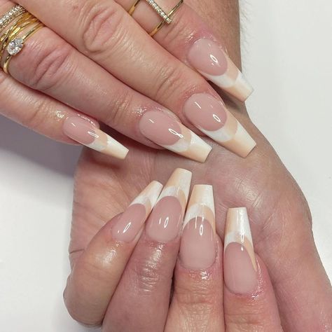 These Double Ombré French Nails Are an Optical Illusion | Allure Optical Illusion Nails, Ombré French Nails, Illusion Nails, Ombré French, Ombre French Nails, Nyc Nails, Ombre Manicure, Honey Blonde Hair, White Tip