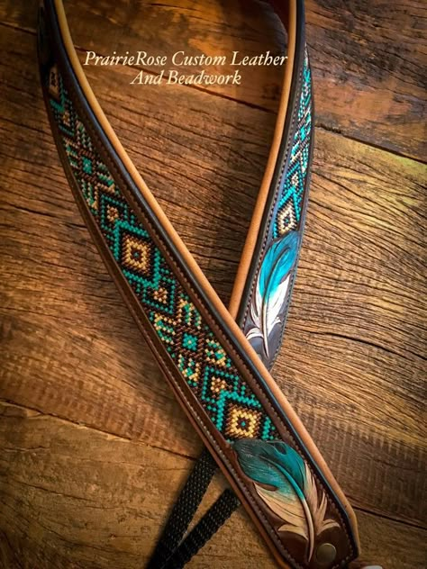 Beaded Guitar Strap Patterns, Diy Leather Hat Band, Beaded Belts Western, Beaded Guitar Strap, Diy Leather Hat, Beaded Belts Patterns, Beaded Belts, Beaded Hat Bands, Native American Beadwork Patterns