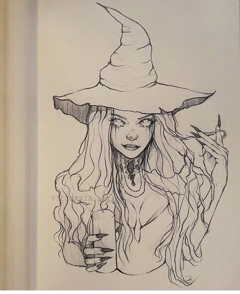 Witch Sketch Pencil, Witch Sketch, Victoria Art, Witch Drawing, Detailed Coloring Pages, Sketch Pencil, Ready For Halloween, Pencil Portrait, Hippie Art