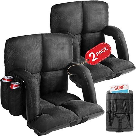 Extra Thick Plus Size Stadium Seats Bleacher Seats with Backs and Cushion, 6 Reclining Positions Stadium Chair for Outdoor Or Indoor 2 Pack Bleacher Seats, Stadium Seats For Bleachers, Bleacher Seating, Stadium Chairs, Stadium Seats, Seat Design, Bleachers, Hunting Gear, Football Outfits